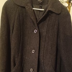 Breton Pea Coat Women's small, navy, button closure